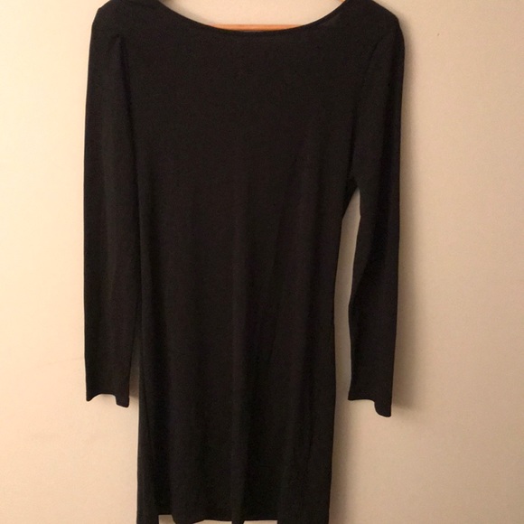 INC Black chic dress with drape neck, Sz L - Picture 7 of 7